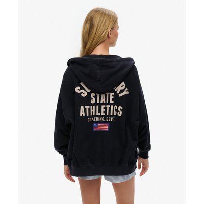 Sweat à capuche zippé oversize Athletic Essentials SUPERDRY