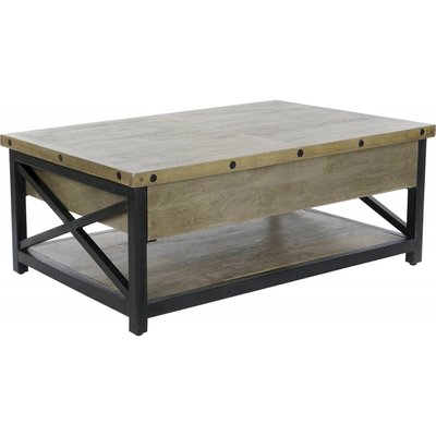 Table basse bois et métal, Vintage RECOLLECTION