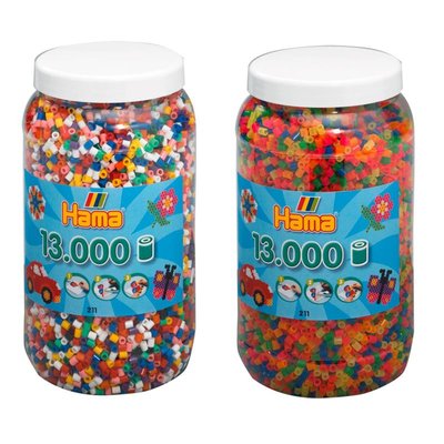Set de deux pots de perles à repasser (env. 26000) HAMA