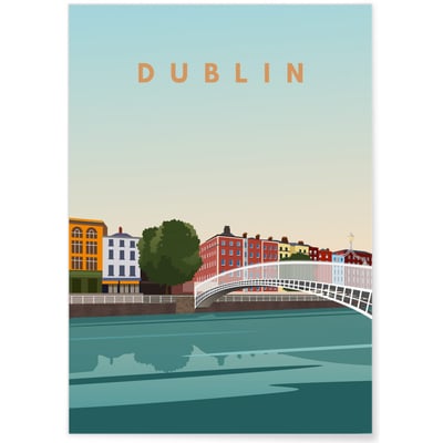 Affiche ville Dublin L'AFFICHERIE
