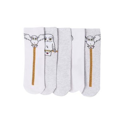 Lot de 5 paires mi-chaussettes Harry Potter® Glitter Hedwige VERTBAUDET