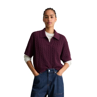Polo en maille oversize en mélange de laine vierge douce MARC O’POLO DENIM