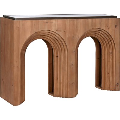Console en bois, plateau en verre RECOLLECTION