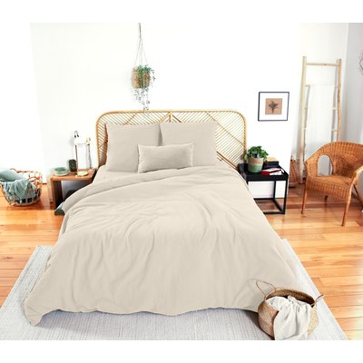 Parure housse de couette gaze de coton unie C DESIGN HOME TEXTILE