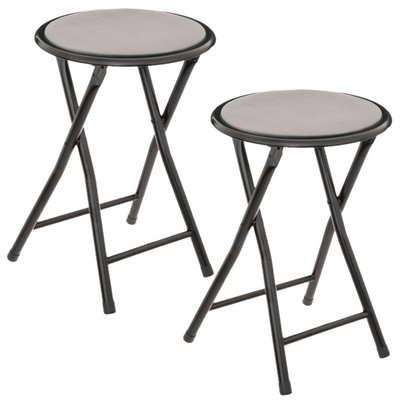 Lot de 2 Tabourets pliants avec effet velours TOILINUX