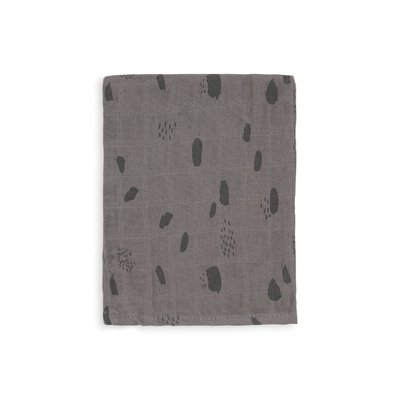 Lot de 3 gants de toilette gaze de coton Spot Storm Grey JOLLEIN