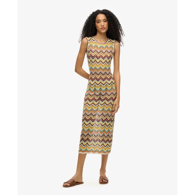 Robe mi-longue en maille zigzag SUPERDRY