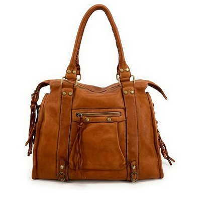 Grand sac porté épaule en cuir souple tannage végétal STORM XL HURRICAN OH MY BAG