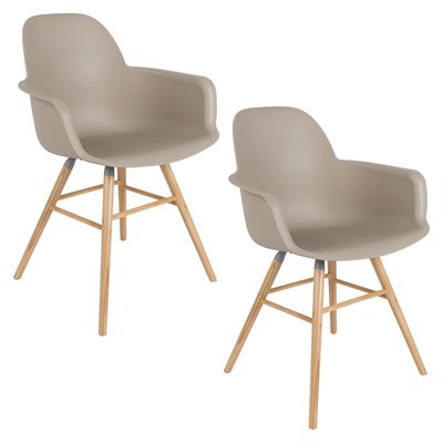Lot de 2 fauteuils de table en polypropylene - ZUIVER