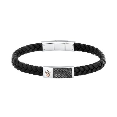 Bracelet acier, cuir RECYCLED LEATHER MASERATI