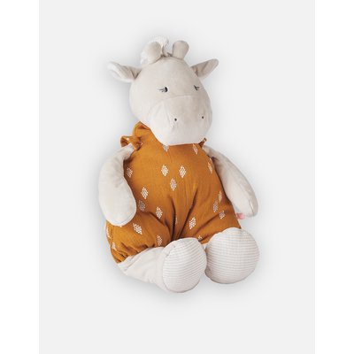 Peluche medium Tiga en mousseline de coton bio, beige et ocre NOUKIE'S