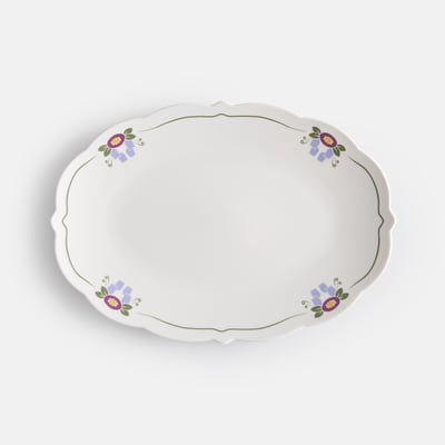 Plat de service au décor floral, en porcelaine, POPIE LA REDOUTE INTERIEURS