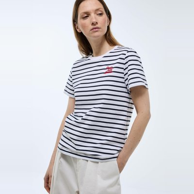 T-shirt manches courtes avec broderie en coton MONOPRIX