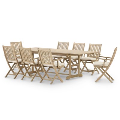 Salon de jardin, 8 chaises, JAVA LIGHT DEFORA HOME