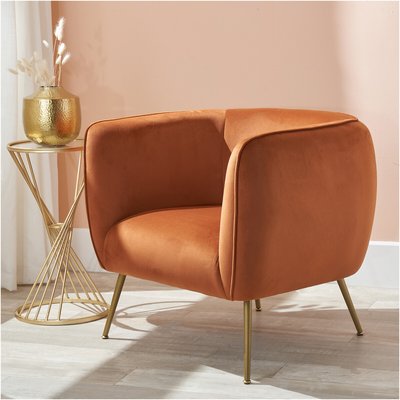 Luxe Velvet Tub Chair with Gold Legs SO'HOME