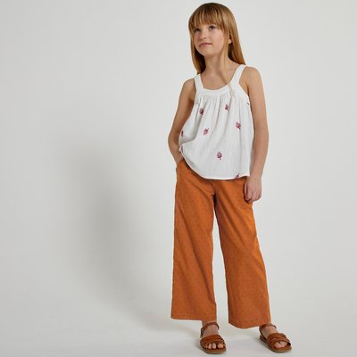 Брюки широкие из ткани, расшитой гладью LA REDOUTE COLLECTIONS