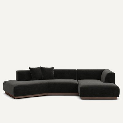 Rechter hoekbank in chenille fluweel, Jacopo AM.PM