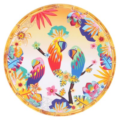Grande assiette mélamine Perroquets de Bahia 28 cm LES JARDINS DE LA COMTESSE