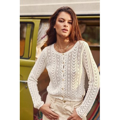 Cardigan col rond maille ajourée, MAELYS LA PETITE ETOILE