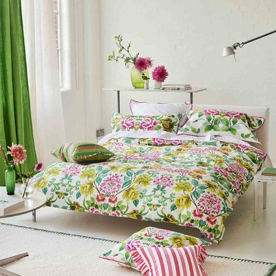 Housse de couette imprimée en percale de coton, ELEONORA EMERALD DESIGNERS GUILD