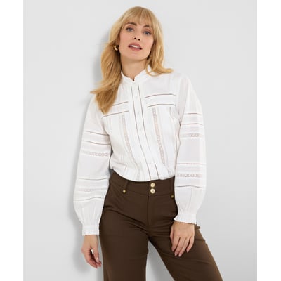 Blouse à Col à Volant et Manches Ballon Florence JOE BROWNS