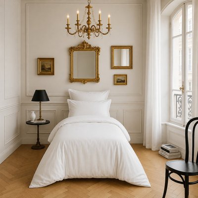 Housse de couette 100% satin de coton 105 fils uni BATON ROUGE