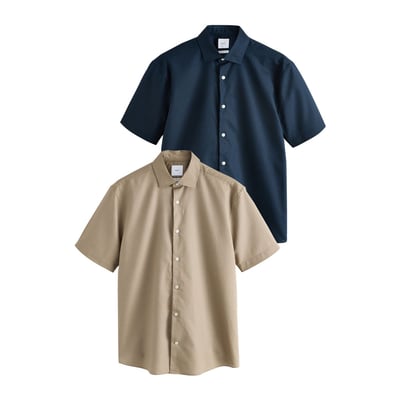 Chemise manches courtes en lin, lot de 2 NEXT