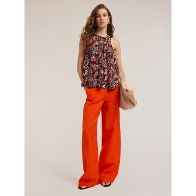 Top oversize en tissu fluide mélange lyocell à motif ethnique MOTIVI