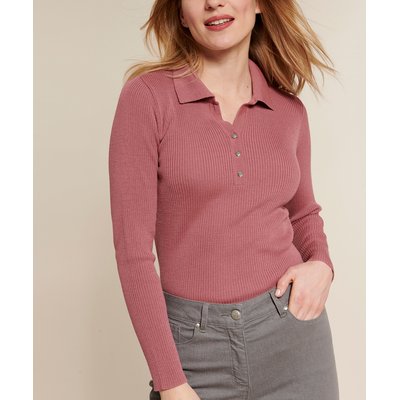 Pull col polo en laine mérinos DAMART