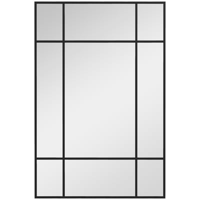 Miroir mural Verre Noir HOMCOM