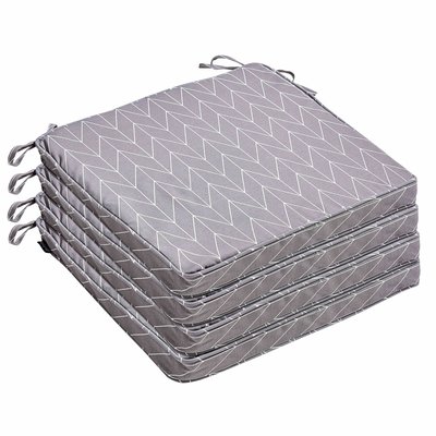 Lot de 4 galettes de chaises 40 x 40 x 3 cm, PAITA OVIALA
