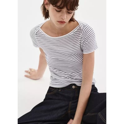 Pull-over maille fine manches courtes MANGO