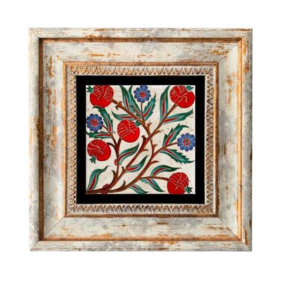 Tableau décoratif en bois et métal 20 x 20 cm Fleurs colorées HANAH HOME