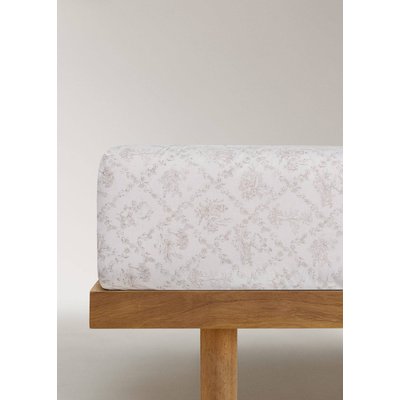 Drap-housse enfant en coton percale toile de Jouy lit 90 cm MANGO HOME