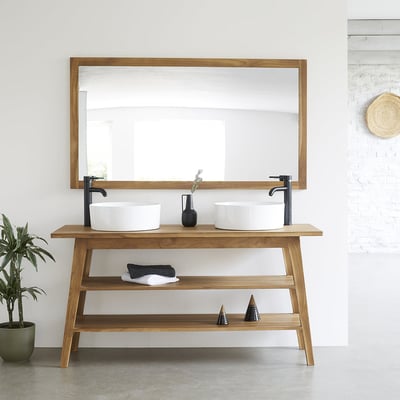 Miroir en teck massif rectangulaire 145x80 cm BERAH GETAH