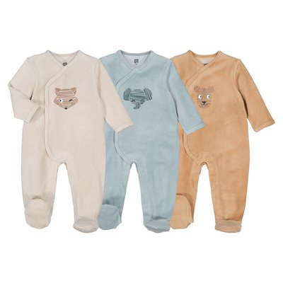 3er-Pack Pyjamas, Samt mit Tiermotiv LA REDOUTE COLLECTIONS