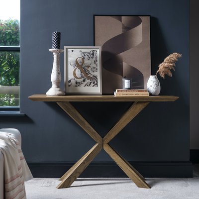 Console d'entrée en chêne clair design moderne croisé MANHATTAN PIER IMPORT
