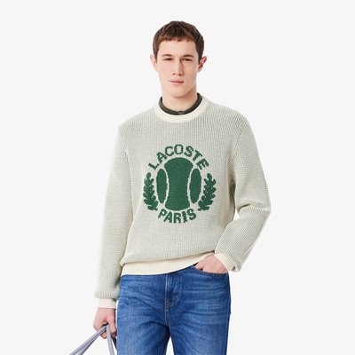 Pull coton motif héritage jacquard LACOSTE