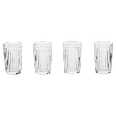 Set of 4 Fluted Embossed Tumbler Glasses SO'HOME