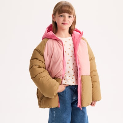 Doudoune chaude à capuche color block LA REDOUTE COLLECTIONS