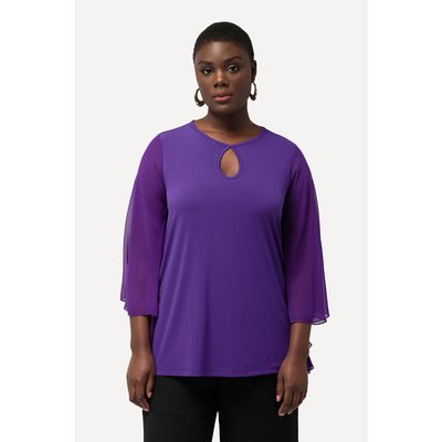 T-Shirt à col rond, strass ULLA POPKEN