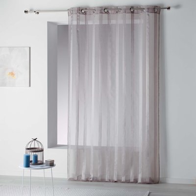 Rideau voile rayures 140 x 260 cm Bandas noisette DOUCEUR D'INTÉRIEUR