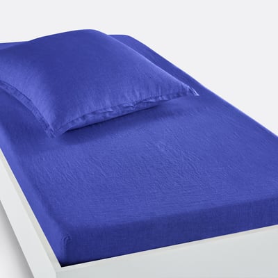 Hoeslaken in gewassen linnen, omslag 30 cm, Linot LA REDOUTE INTERIEURS