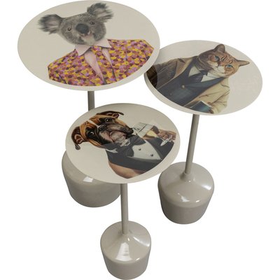 Lot de 3 tables d'appoint animaux en costume KARE DESIGN
