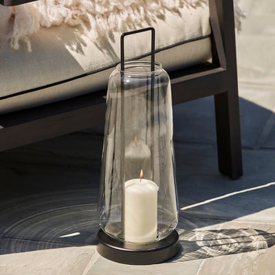 Lantaarn in glas en metaal ijzer H53 cm, Yoroko AM.PM