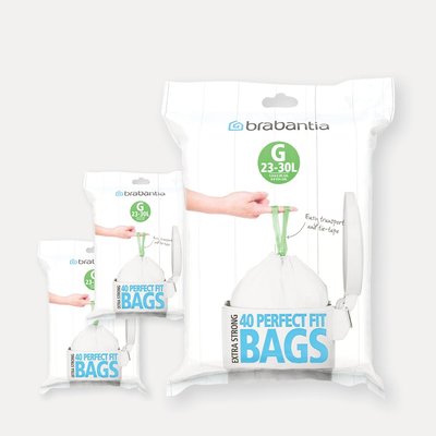 Lot de 6 distributeurs de 40 sacs poubelles 23/30 l blanc code G (dont 1 offert) BRABANTIA