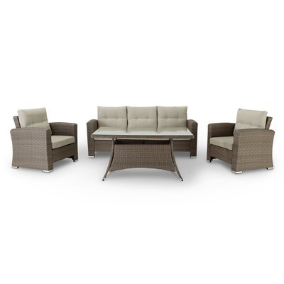 Salon de jardin 8 places, rotin, BOLONIA DEFORA HOME