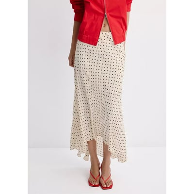 Jupe à pois bas asymétrique MANGO