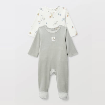 Lot de 2 dors-bien en velours en coton BIO GOTS BOUT'CHOU