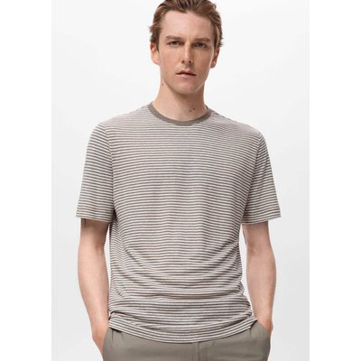 T-shirt lin slim-fit rayures MANGO MAN